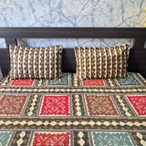 Bagru Gold Super King Size Bedsheet
