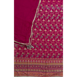 Rani Pink Georgette Suit Set with Zari Weaving