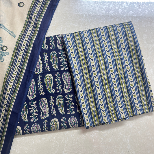 Printed Cotton Unstitched Suit