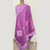 3 pcs Cotton Applique Suit Set 1 - Lavender