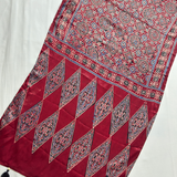 Modal Silk Blend Printed Stole – Deep Red
