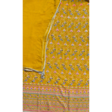Mustard Georgette Suit Set with Zari Weaving