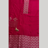 Hot Pink Cotton Silk Suit Set with Zari Weaving