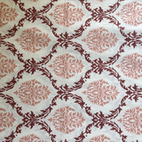 Elegant Peach White Printed Bedsheet Set- King size White and Peach