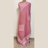 3 Pcs Cotton Applique Suit Set - Pinkish Peach