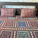 Bagru Gold Super King Size Bedsheet Multicolour
