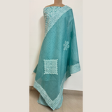 3 pcs Cotton Applique Suit Set - Sea Green