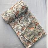 Reversible Cotton Double Bed Dohar- Peach Bird