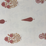 Elegant Ivory-Peach & Brown Bedsheet Set- Super King size Ivory, Peach & Brown