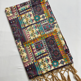Patchwork Printed Dupatta with Tassels