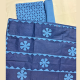 3 PCS Cotton Applique Suit Set — Indigo Blue