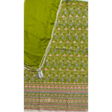 Green Georgette Suit Set with Zari Weaving