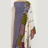 Ajrakh Flower Print 2Pc Cotton Suit with Mul Cotton Dupatta 1- Indigo Blue