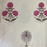 Elegant White- Pink Bedsheet Set- Super King size