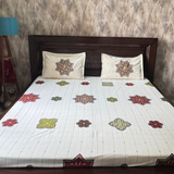 100% Cotton Double Bed Bedsheet Set- Super King size- Ivory