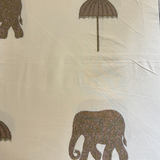 Elegant Ivory-Dark Brown Bedsheet Set- Super King size