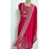 Hot Pink Heritage Weave Suit Set