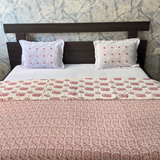 Reversible Cotton Double Bed Dohar- Light Brown Elephant