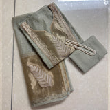 Elegant Green Gold Embroidered Suit Set