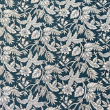 Premium Floral Double Bed Bedsheet with 2 Pillow Covers: Leaf and flower jaal print Teal Blue