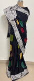 Abstract Batik Print Cotton Saree