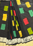 Abstract Batik Print Cotton Saree
