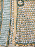 Sunshine Bloom Handblock Cotton Saree