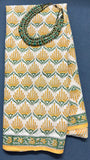 Sunshine Bloom Handblock Cotton Saree