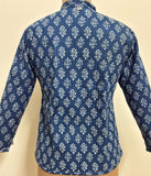 Reversible Jaipuri Cotton Quilted Jackets (Full Sleeves) Indigo and Light Blue