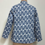Reversible Jaipuri Cotton Quilted Jackets (Full Sleeves)—Muted Blue with Yellow