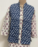Reversible Jaipuri Cotton Quilted Jackets (Without Sleeves) Indigo and off white