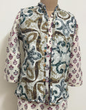 Reversible Jaipuri Cotton Quilted Jackets (Without Sleeves) Indigo and off white