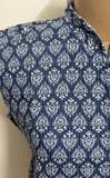 Reversible Jaipuri Cotton Quilted Jackets (Without Sleeves) Indigo and Aqua Blue