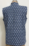 Reversible Jaipuri Cotton Quilted Jackets (Without Sleeves) Indigo and Aqua Blue