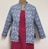 Reversible Jaipuri Cotton Quilted Jackets (Full Sleeves) Indigo and Light Blue