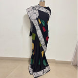 Abstract Batik Print Cotton Saree