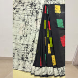 Abstract Batik Print Cotton Saree