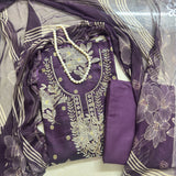 Wine Colour Embroidered Salwar Suit Set