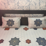 100% Cotton Double Bed Bedsheet Set- Super King size- Grey