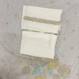 Ivory Pure Cotton Jamdani Suit Set with Embroidered Dupatta