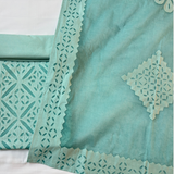 3 pcs Cotton Applique Suit Set - Sea Green