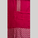 Hot Pink Cotton Silk Suit Set with Zari Weaving