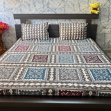 Bagru Gold Super King Size Bedsheet