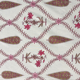 Elegant Ivory-Pink Bedsheet Set- Super King size Ivory & Pink