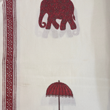 Elegant Ivory- Deep Red Bedsheet Set- Super King size