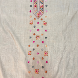 Beige Tussar Cotton Suit with Parsi Handwork