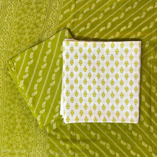 Printed 100% Cotton Unstitched Suit