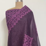 3 pcs cotton Applique suit set - Wine