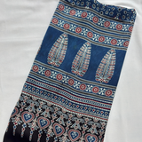 Modal Silk Blend Printed Stole – Indigo Blue