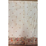 Ivory Floral & Peacock Border Suit with Banarasi